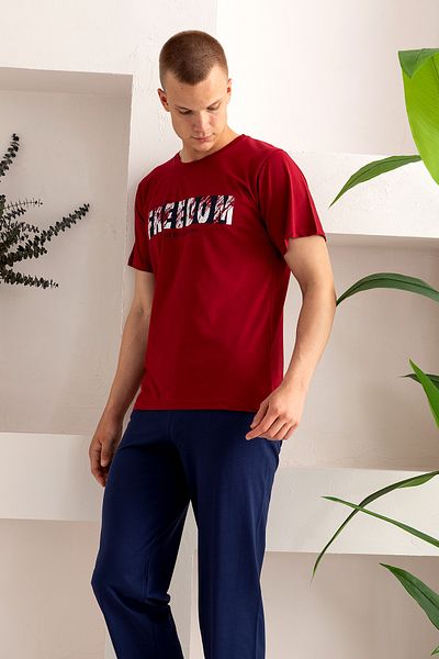 nisaNCa Men's Summer Short Sleeve 100% Cotton Pajama Set