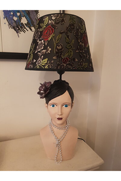 Arose Women's Bust Lampshade - Flower Patterned Head