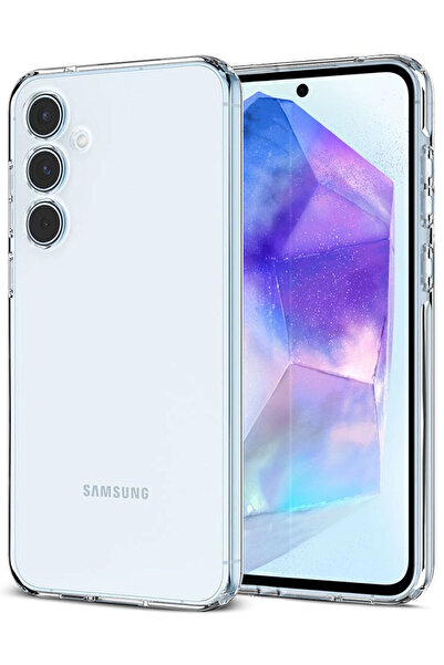 CEPSTOK Samsung Galaxy A55 Kılıf Şeffaf Kamera Korumalı Yumuşak Silikon
