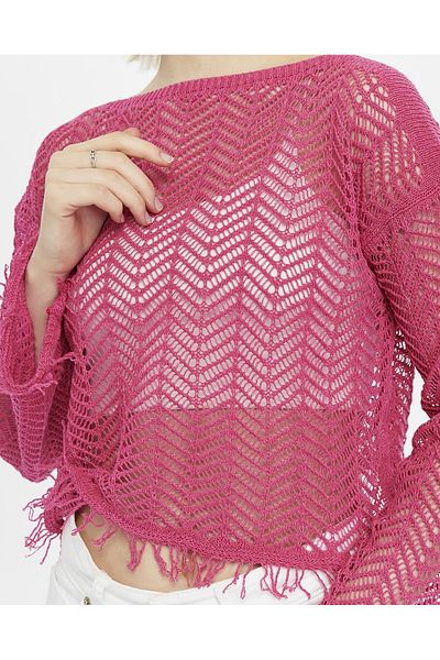 KNİTİCAL TEKSTİL knitical Bolero Watashi με φούντες Cream Crop Μπλούζα Ανοιχτή Πλεκτά Πλεκτά