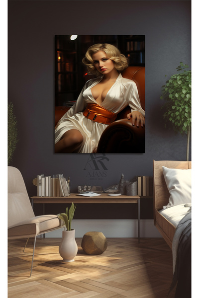 AR AJANS KANVAS TABLO Woman in White Dress Canvas Print Ar 040705