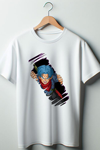 Vordevia Dragon Ball Anime Štampano Oversize kroj okrugla kragna Bela majica