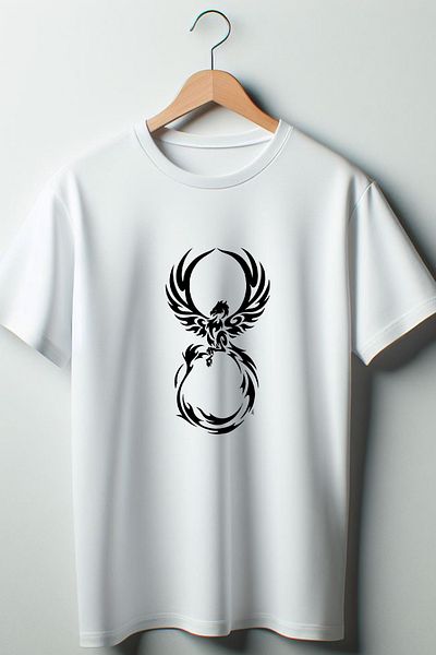 Vordevia Λευκό μπλουζάκι με στάμπα Phoenix Oversize Crew Neck