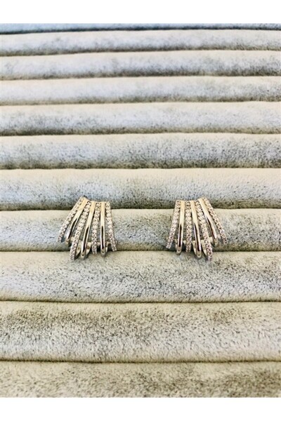 EGES SHİNE Kadın yeni sezon zirkon taşlı çoklu görünümlü küpe