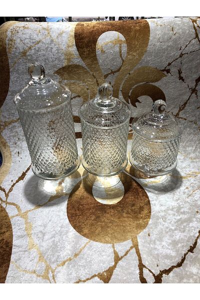 ALBAYRAK ZÜCCACİYE 3-Piece Glass Dragee and Presentation Holder