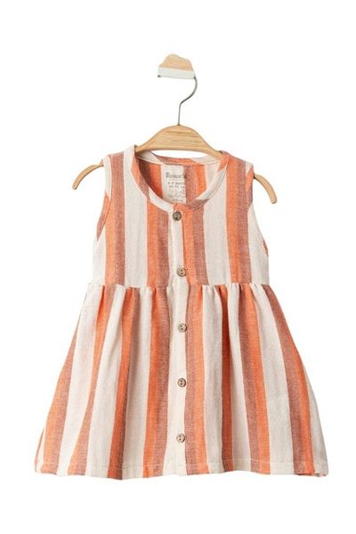 LANUGO Baby Girl Summer 100% Cotton Muslin Buttoned Front Dress
