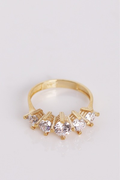 Çelikoğlu Kuyumculuk ÇELİKOĞLU KUYUMCULUK 8 AYAR ALTIN BEŞ TAŞ KADIN YÜZÜK 2,...