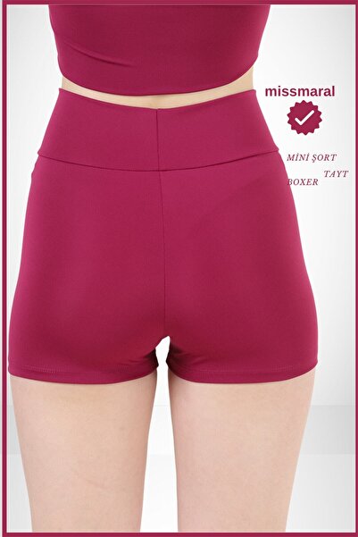 missmaral Γυναικείο Μίνι Κολάν Sea Pool Σορτς Plum Χρώμα Καθημερινή Χρήση Συσφικτική Εφαρμογή Εμφάνιση 1080