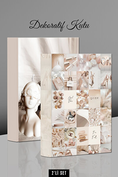 yhfoto 2 Adet Dekoratif Kutu - Kadın Mum Soft Tasarımlı Kitap Kutu - Book box