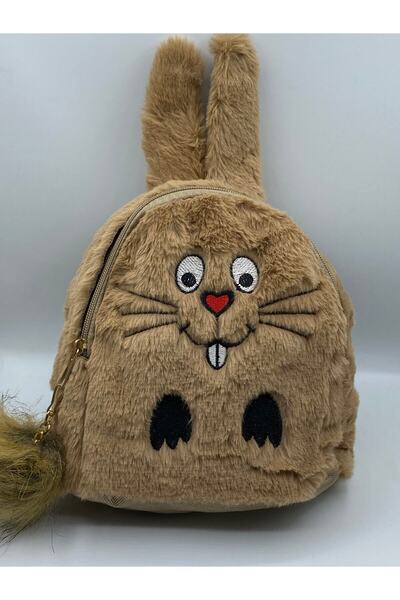 MUSCO Sevimli Peluş Tavşan Kulaklı Ponponlu Model Çocuk Sırt Çantası