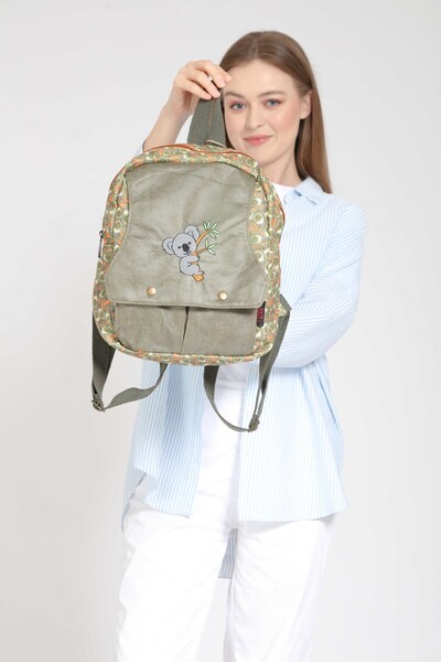 Street Bag Koala Nakışlı Etnik Otantik Bohem Desenli Sırt Çantası Günlük Seyahat Kullanım