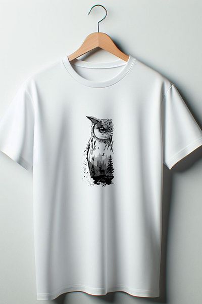 Vordevia Tricou alb oversize cu imprimeu bufniță