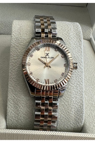 Daniel Klein ساعة يد نسائية بسوار فولاذي مقاس 27 ملم مع هدية