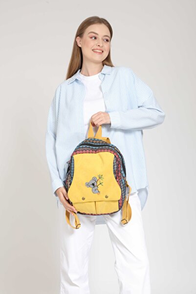 Street Bag Koala Nakışlı Etnik Otantik Bohem Desenli Sırt Çantası Günlük Seyahat Kullanım