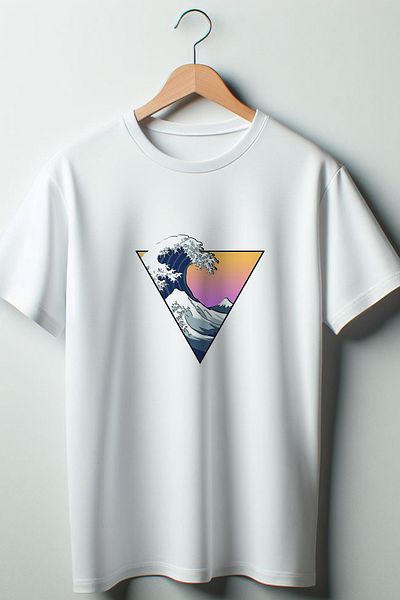 Vordevia Λευκό μπλουζάκι με στάμπα Wave Oversize Crew Neck