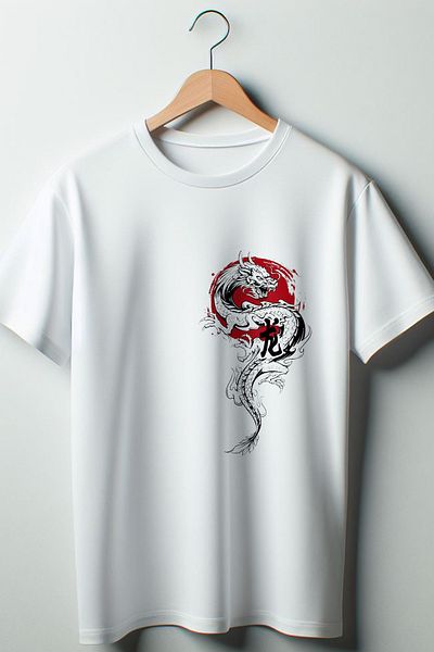 Vordevia Λευκό μπλουζάκι με στάμπα Dragon Oversize Crew Neck