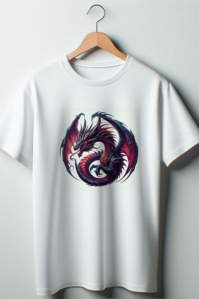 Vordevia Λευκό μπλουζάκι με στάμπα Dragon Oversize Crew Neck