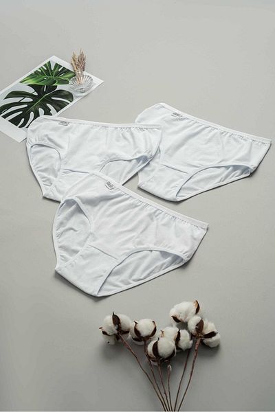 GÜMÜŞ Chiloți Bato albi din Lycra, 3 piese, argintii