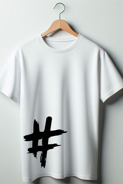 Vordevia Λευκό μπλουζάκι με στάμπα Hashtag Oversize Crew Neck