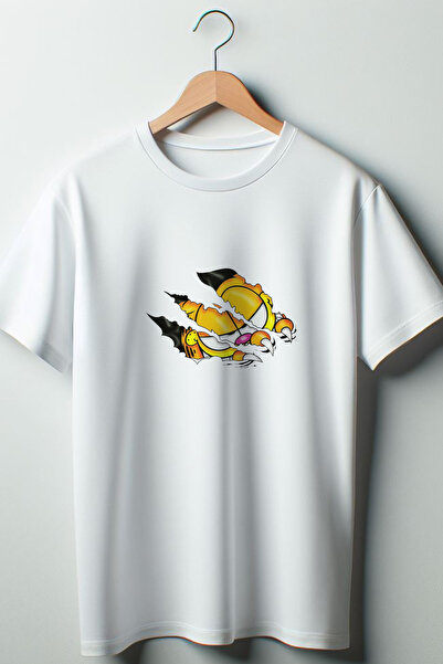 Vordevia Garfield Štampano Oversize kroj okrugla kragna Bela majica