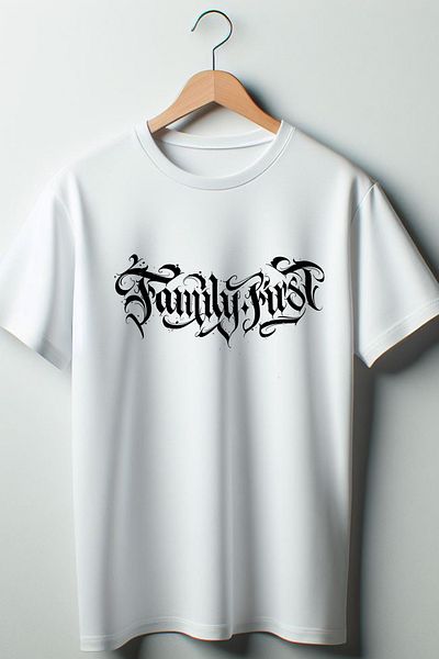 Vordevia Tricou alb oversize cu decolteu rotund cu imprimeu Family First