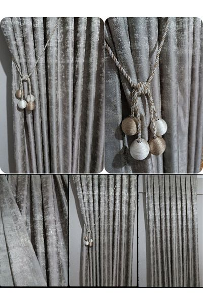 MebelPort Curtain Background Jacquard Curtain Marble Pattern double wing.Close pleated (1 x 3)