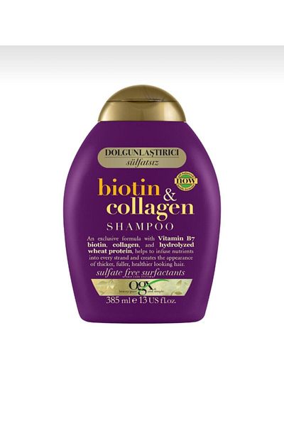 OGX Illuminating-Shining Biotin and Collagen Shampoo - Thin Hair 385 ML DKHAIR695