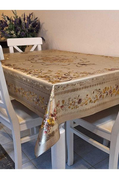 Başak Ev Tekstili 120x150cm Față de masă din PVC din pânză uleioasă metalică