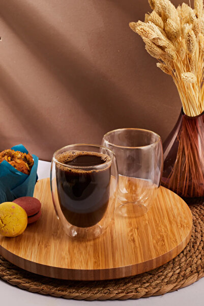 Binbirdemet Çift Cidarlı 350ML 2'li Cam Bardak