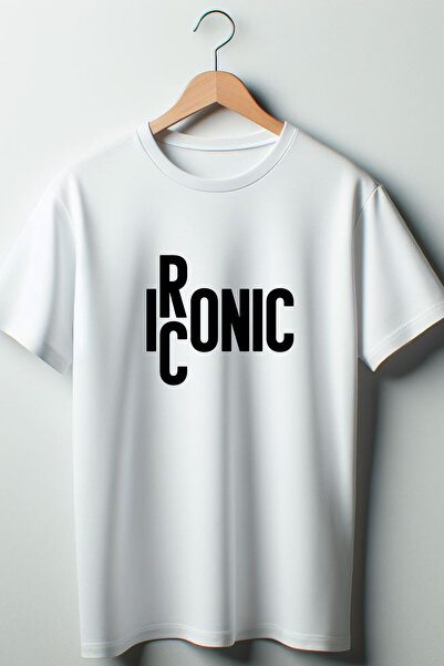 Vordevia IR/konična B Štampano O Oversize kroj B okrugla kragna bela majica