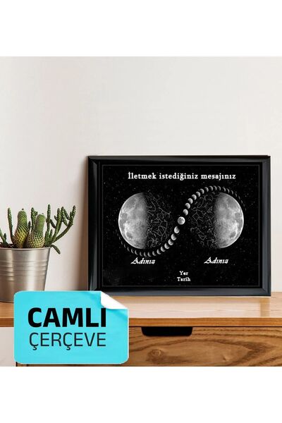 Kişiye Özel Yıldız Haritası Çerçeveli Yıldız Haritası Sonsuzluk Doğum Günü Sevgiliye Hediye Tablo