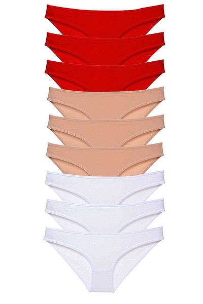 smore life Set 9 bucăți Super Eco Chiloți damă Lycra piele roșie albă