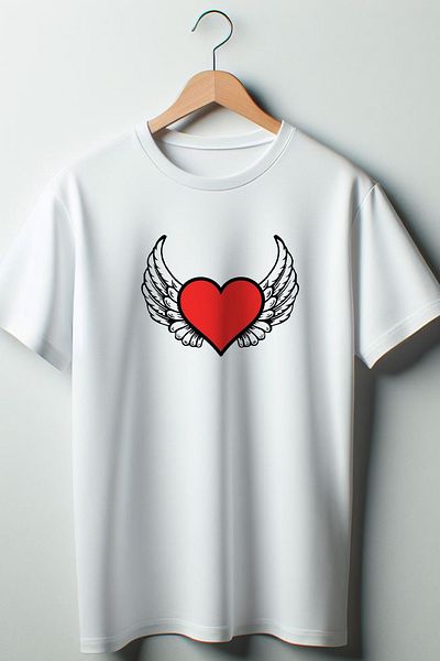 Vordevia Λευκό μπλουζάκι με στάμπα με καρδιά Oversize Crew Neck