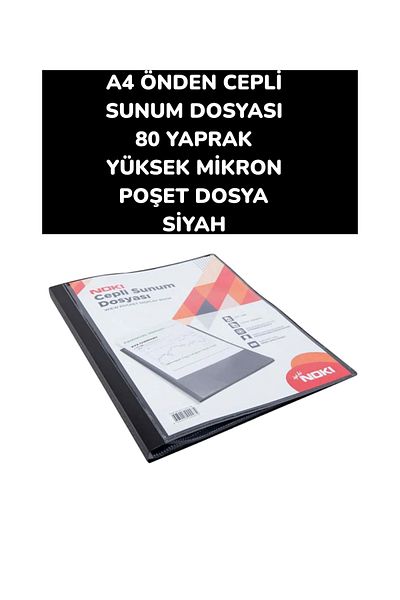 SEYFİKİRTASİYE A4 High Micron 80 Sheets Presentation File - Front Pocket and Poset File Noki