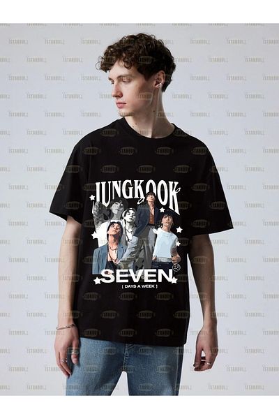 aynewmoda Тениска с щампа Jungkook BTS в голям размер