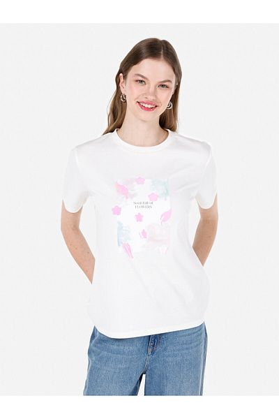Colin's Tricou alb pentru femei - mâneci