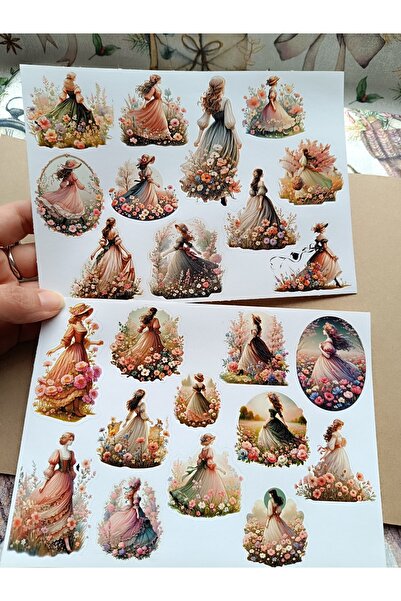 Pink Swan Craft Set de autocolante pentru fete din albumul de însemnări vinta...