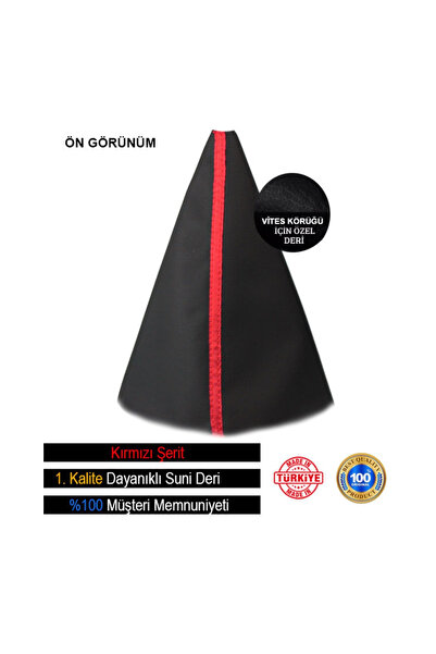 AutoAll Fort CONNECT 2007-2012 Compatible Black Leather Special Design Red Stripe Gear Gaiter