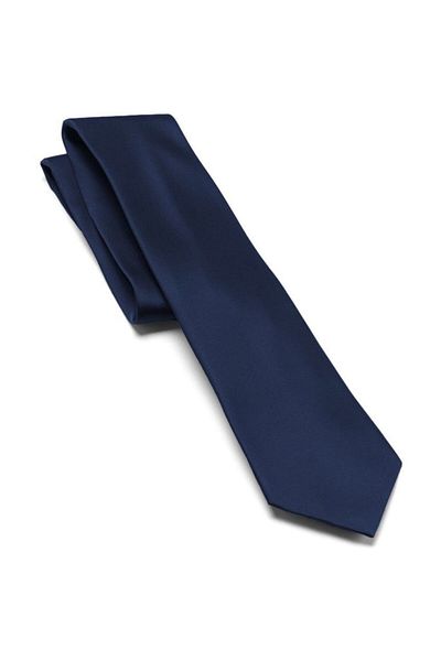 Elegante Cravatte Тъмносиня сатенена вратовръзка