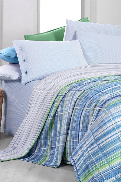 Sarev Viola Blue Double Pique Set - 100% Cotton