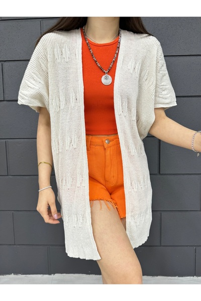 LE CARAMBOLE Cream Women's Summer Knitwear Cardigan