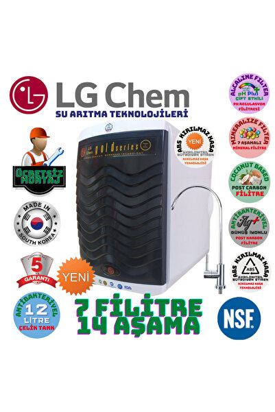 LG Chem GOLD PLUS ÜCRETSİZ MONTAJ BEYAZ-SİYAH RENK 12 LİTRE  7 FİLİTRE 14 AŞA...