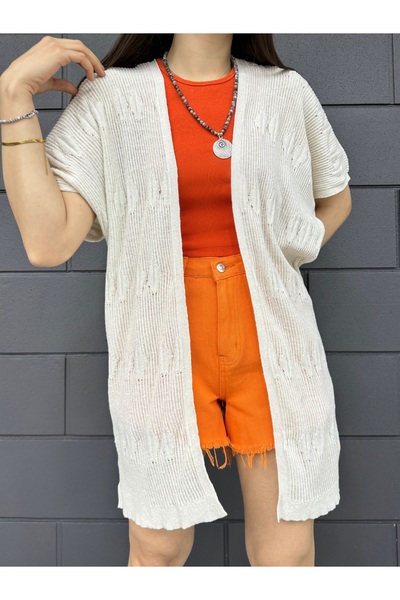 LE CARAMBOLE Cream Women's Summer Knitwear Cardigan