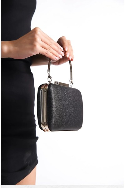 Moda Değirmeni Black Women's Evening Dress Shoes and Bag Set BG1012-121-0008