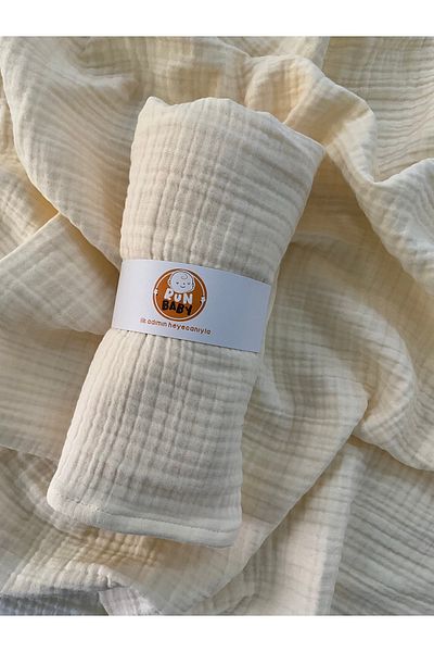 runbaby 75X75Cm Oeko-Tex Certified Multi Muslin Blanket and Baby Blanket - Ecru