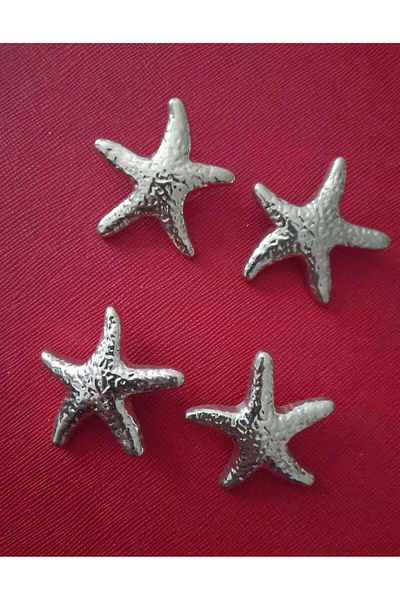 Beyna SEA STAR GOLD PLATED METAL BUTTON 4 CM 1 PACK 4 PIECES