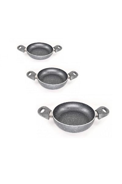 AKPA HOME Granite Coverless 3-Size Pan Set 20-22-24cm