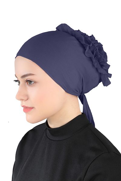 Ecardin Navy Blue Large Bonnet Knob Laced Parisian - St 140