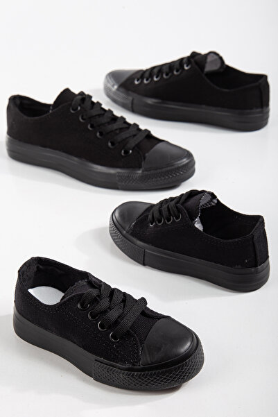 MİSSWEMODASHOES Unisex Kömür Keten Cnv Model Spor Ayakkabı