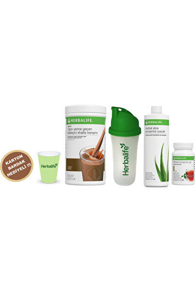 Herbalife Set4 Shake Çikolata Aloe Konsantre İçecek Shaker Klasik Çay 50 gr